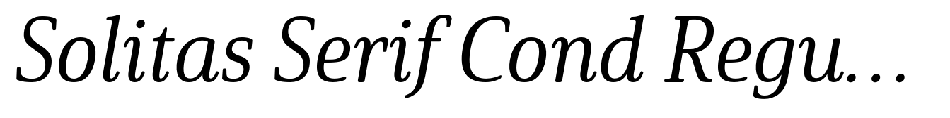 Solitas Serif Cond Regular Italic
